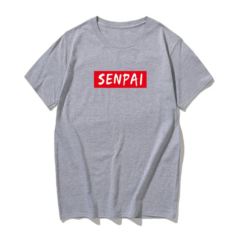 Модная мужская футболка с принтом из аниме «Senpai Girl Nerdy», хлопковая черная футболка с принтом, женская уличная футболка с мангой, хлопковая футболка унисекс, Harajuku Clothe