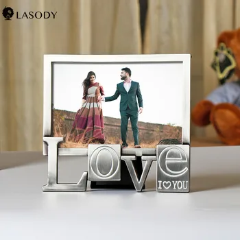 

Love Script Expressions with Antique Silver Word Picture Frame Lover/wedding Anniversary Photo Frame Gifts for Friend 4x6