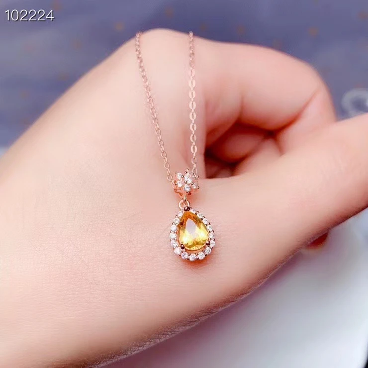 CoLife Jewelry Natural Amethyst Pendant for Daily Wear 5*7mm VVS Grade Amethyst Silver Pendant 925 Silver Jewelry