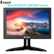Eyoyo EM07H 7 дюймов мини ips ЖК-экран HDMI Minitor PC дисплей Портативный 1280x800 VGA AV BNC монитор для CCTV камеры безопасности