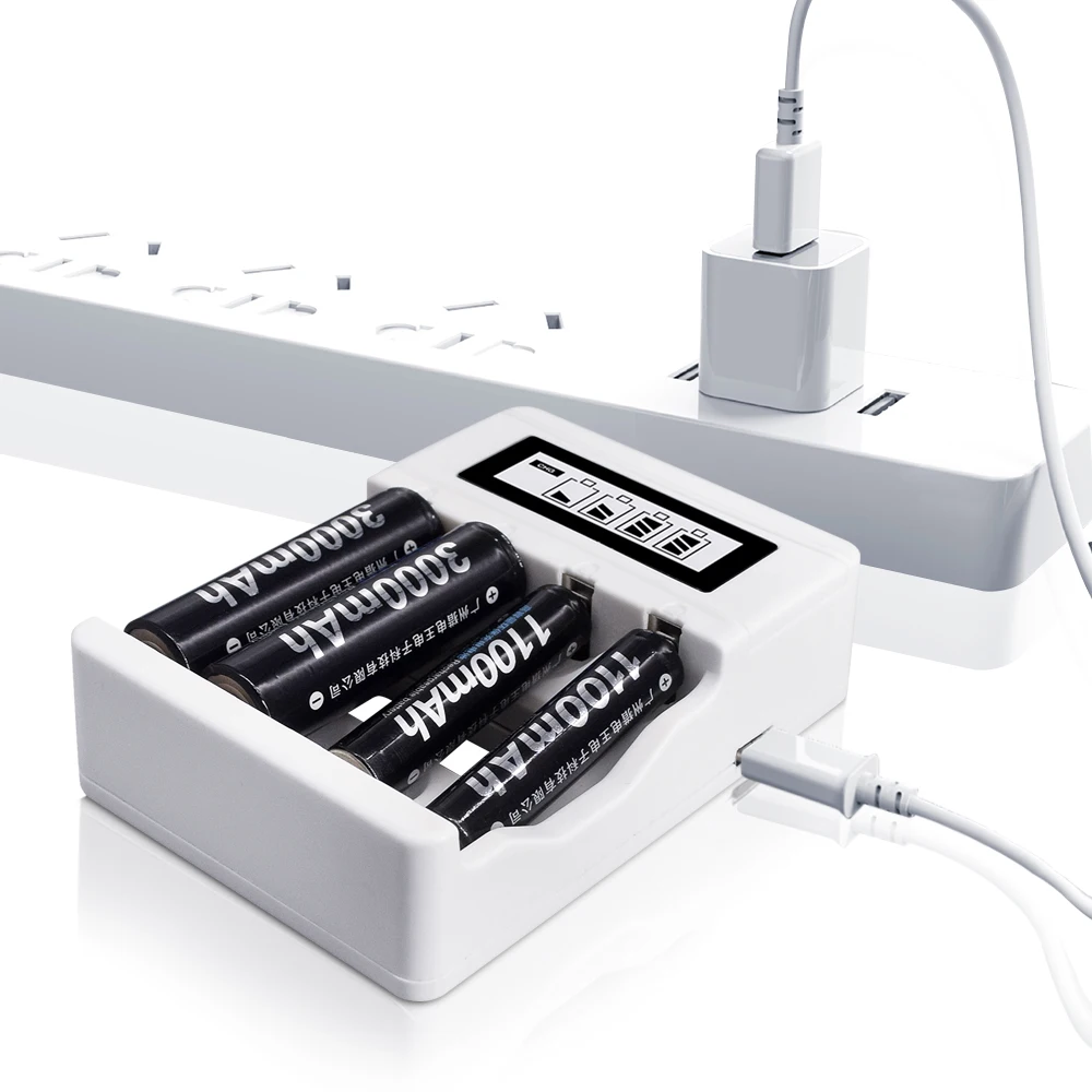 AA 3000mah +1.2v AAA 1100mah Rechargeable Batteries With Smart AA Battery Charger 1.2v Ni-MH Aaa Toy rechargeable nickel metal hydride batteries