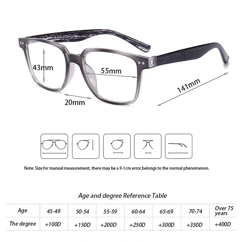 RBENN винтажные деревянные очки для чтения, мужские и женские Квадратные Заклепки, дальнозоркость для чтения+ 0,75 1,25 1,75 2,25 2,75 3,75 5,0