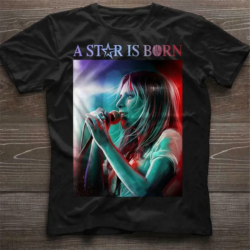 A Star Is Born Ally Lady Gaga Поющая футболка Черная Хлопковая мужская S-6Xl поставщик США