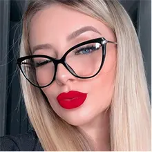Ретро металлические ножки кошачий глаз оправа для очков женские брендовые дизайнерские очки прозрачные линзы оправа для очков UV400