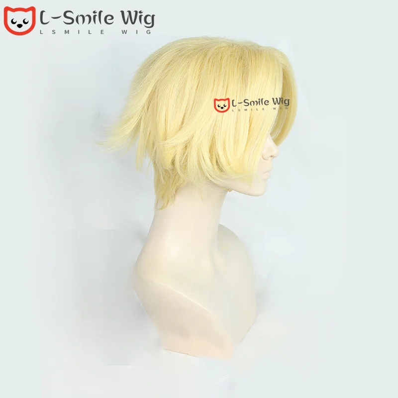 Anime Tokyo Revengers Seishu Inui Light Golden Short Cosplay Wig Heat Resistant Halloween Party Wigs + Free Wig Cap cat woman costume