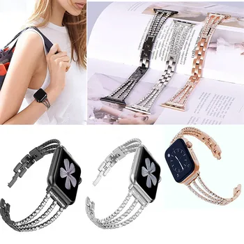 

Women Elegant Diamond Bling Strap for Apple Watch Band 38/42/44/40mm Watchbands Belt Bracelet Loop for Apple watch 5 4 3 2 1