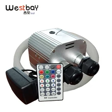 20 Вт Оптическое волокно свет двигателя двойной порт серебро RGBW Led мерцание комплект 0,75 мм 1,0 оптоволокно мм для звездного потолка