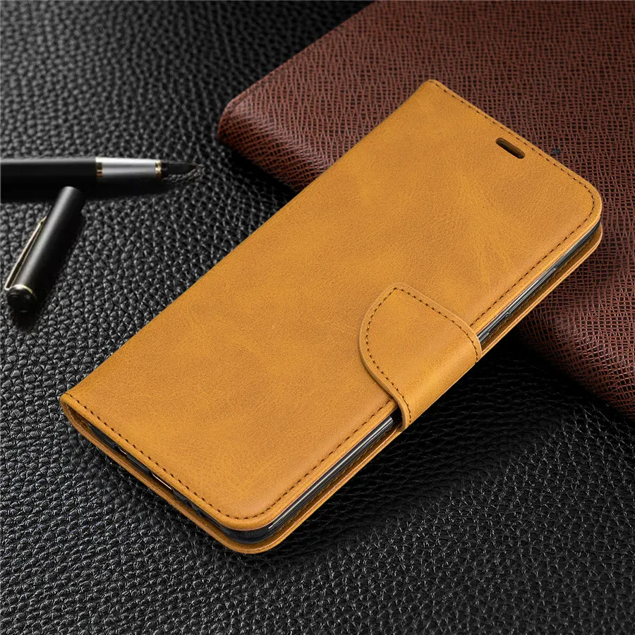 Овчины кожаный чехол для samsung Galaxy A51 A71 A10 A20E A30 A50 S A40 A70 A3 A5 A7 A6 A8 плюс M20 чехол-портмоне с откидной крышкой чехол