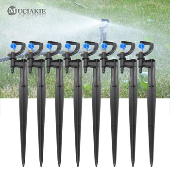 

MUCIAKIE 50PCS 24CM 180 Degrees Mist Nozzles on Stake Garden Irrigation Micro Drip Sprinklers Sprays Gardening Supplies Head