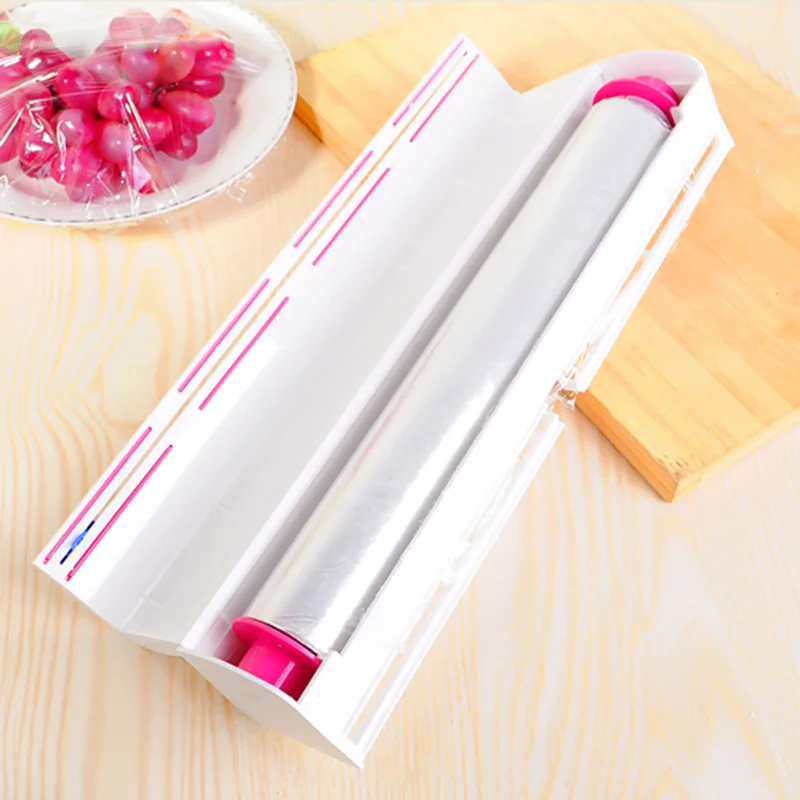 Ручная защитная пленка раздвижной резак коробка для хранения ABS Magic Fruit Food freshkeeping