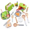 Wooden Kitchen Pretend Play Toy Simulation Wooden Coffee machine Toaster Machine Food Mixer Baby Early Learning Educational Toys 2