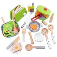 Wooden Kitchen Pretend Play Toy Simulation Wooden Coffee machine Toaster Machine Food Mixer Baby Early Learning Educational Toys 2