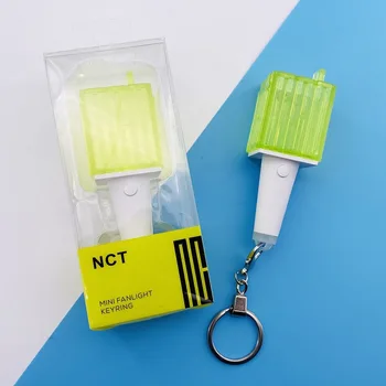 Kpop NCT Mini light stick KeyChain Lamp pendant hanging fluorescent stick Green hammer key chain official peripheral k-pop NCT