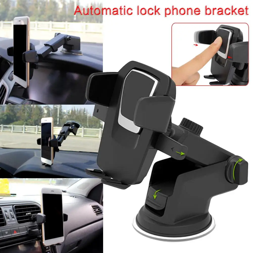 

Long Lever Model Automatic Locking Mobile Phone Holders & Stands Sucker Type Car Bracket Dashboard Style Navigation Holder