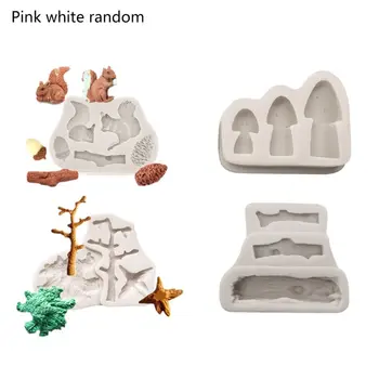 

4pcs/set Squirrel Tree Chocolate Cake Decorating Tool DIY Fondant Silicone Mold Sugarcraft Clay Mould Kitchen Baking Supplies