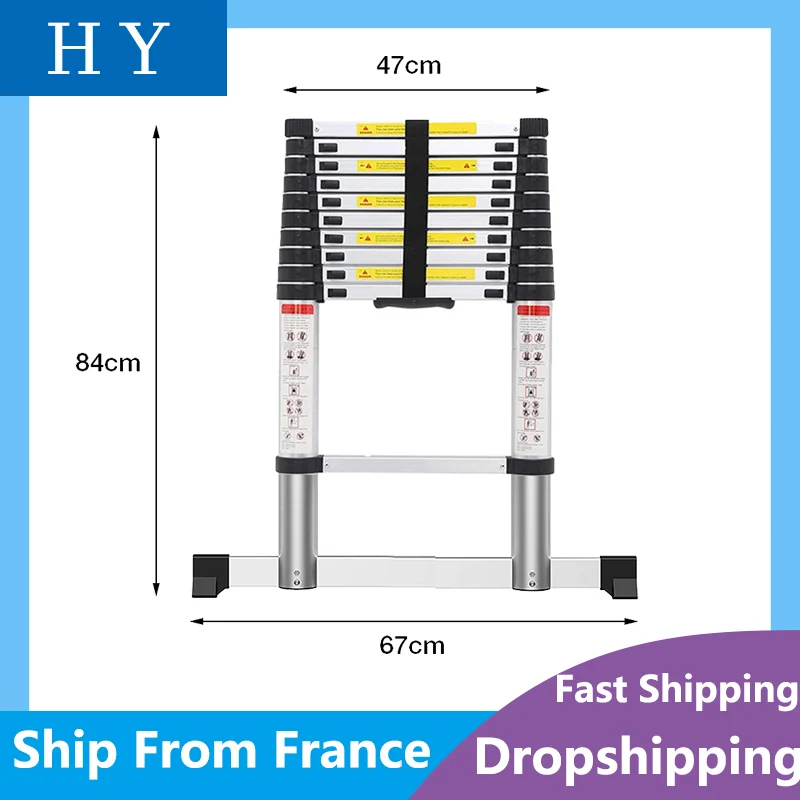 Ik heb een Engelse les idee vasthoudend 3.2M Telescopic Ladder Single Straight Ladder Home Portable Folding Ladder  Project Thickened Aluminum Alloy Ladder HOT SALE HWC - AliExpress Tools