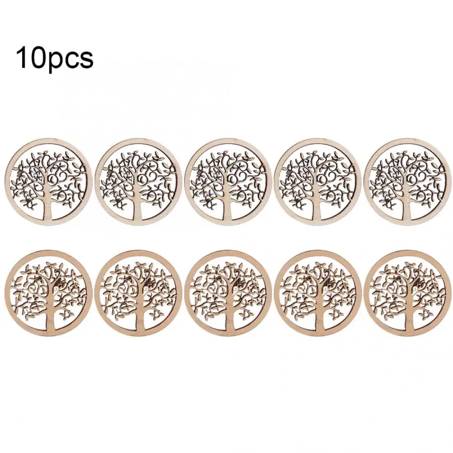 

Crystal Pendant Tree Ornaments Christmas Decoratio 10PCS Round Tree Pattern Natural Color DIY Wood Craft Handwork Scrapbooking
