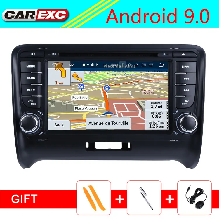 Android 9 0 7 дюймовый автомобильный dvd плеер для AUDI TT 2006 2012 с GPS Радио стерео Wifi BT USB Navi