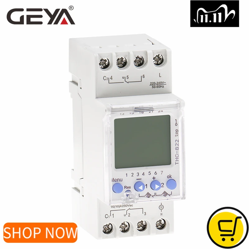 GEYA THC 822 программируемый таймер для разговора 2 канальный переключатель
