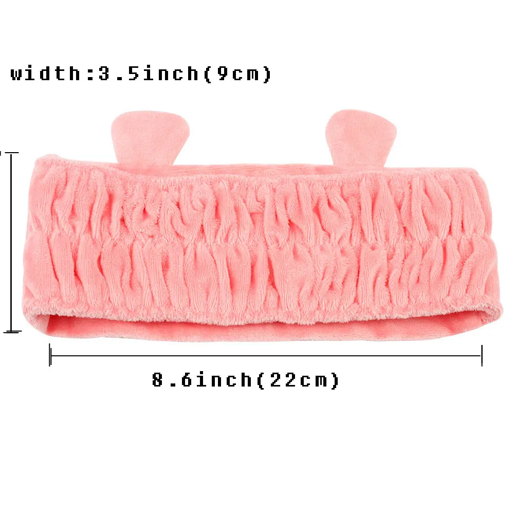 Oaoleer аксессуары для волос, Корейская мультяшная Розовая пантера, вышитая головная повязка, повязка для мытья волос, эластичная резинка для волос, кошачья чалма, закрывающая уши, головные уборы
