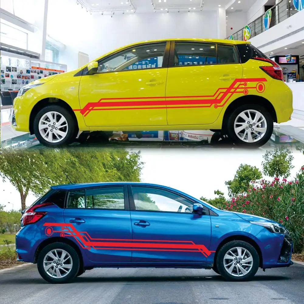 Adeing стикер гонок полоса тела Боковая юбка украшение для audi a3 ford focus 2