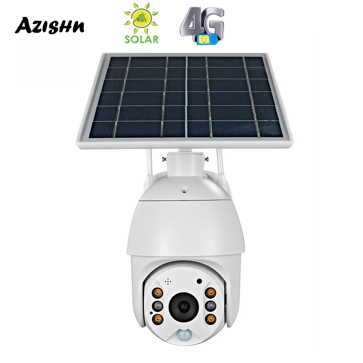 

IP-камера AZISHN с солнечной панелью, 1080P, PTZ, 4G, двустороннее аудио