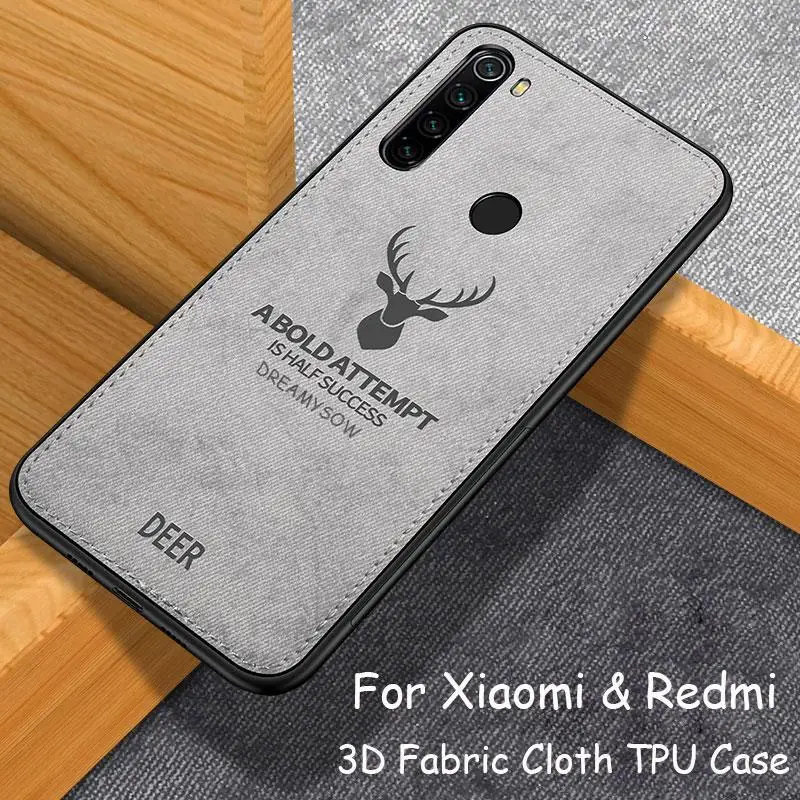 Чехол для Xiaomi Redmi 8 8A 7 6A 6 Pro/A2 Lite тканевый текстурный чехол с рисунком оленя на Note 5