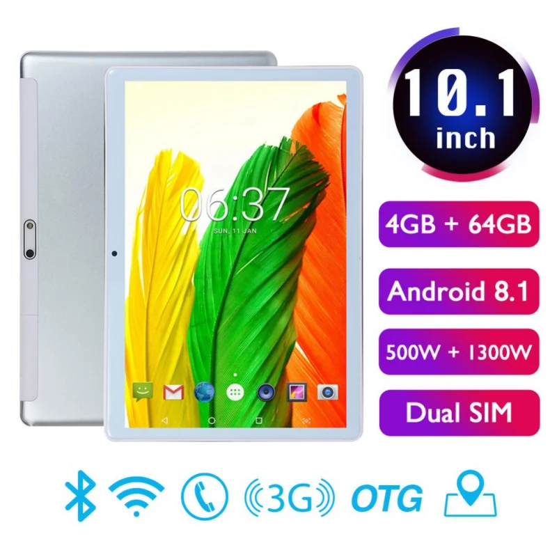 P30 10 1 дюймов 4 Гб + 64 ГБ Android 8 WiFi Bluetooth планшетный ПК две sim карты двойная камера 3G