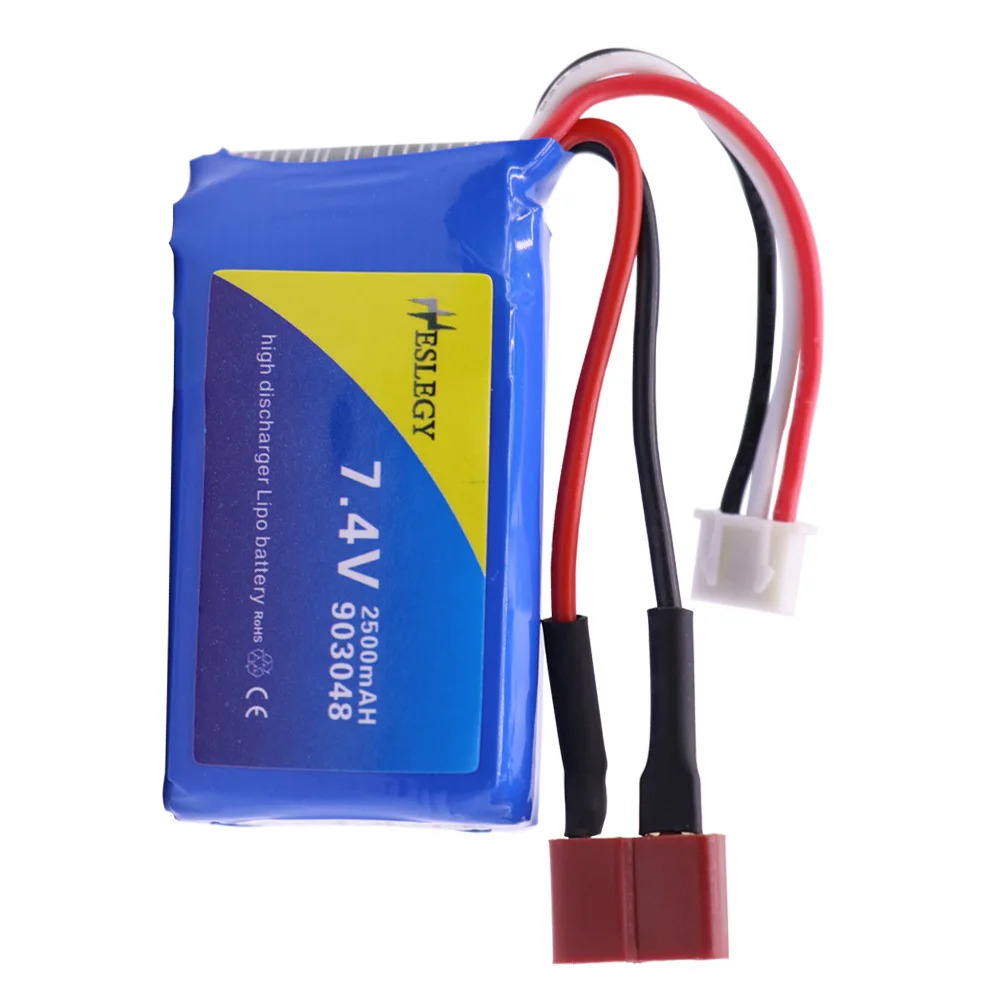 7 4 В 2500 мАч 903048 2S литий полимерный аккумулятор T/JST/SM разъем для Wltoys V353 A949 A959 A969 A979 k929