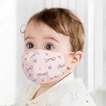 

Pm2.5 Antifoam mask Washable Carbon Filter Children Warm Cotton Anti Dust Mouth Mask Windproof Kids Mouth Face Masks