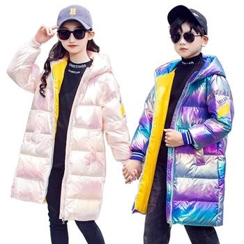 

Children's Fashion Autumn Winter Jacket White Duck Down Coat for Girls Outerwear Kids Casual Boys Hooded Children Clothes Parkas