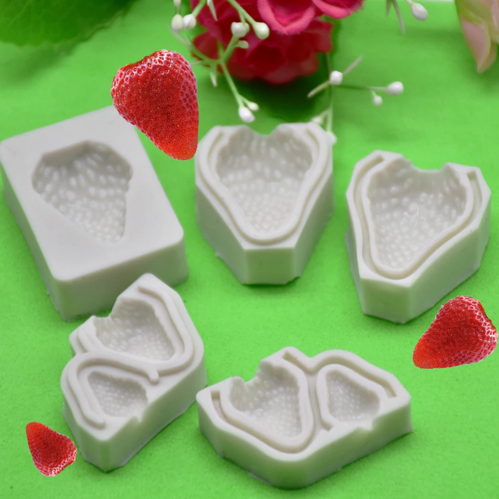 Маленькие клубники шоколадные формы 3D помадные формы конфеты торт силиконовые формы рельефные формы для выпечки DIY Свадебные украшения инструменты