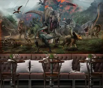 

Jurassic Dinosaur Wall Mural Hand Painted Wallpaper Kids Children Room Murals 3d Wall Paper Contact Paper Tyrannosaurus Canvas