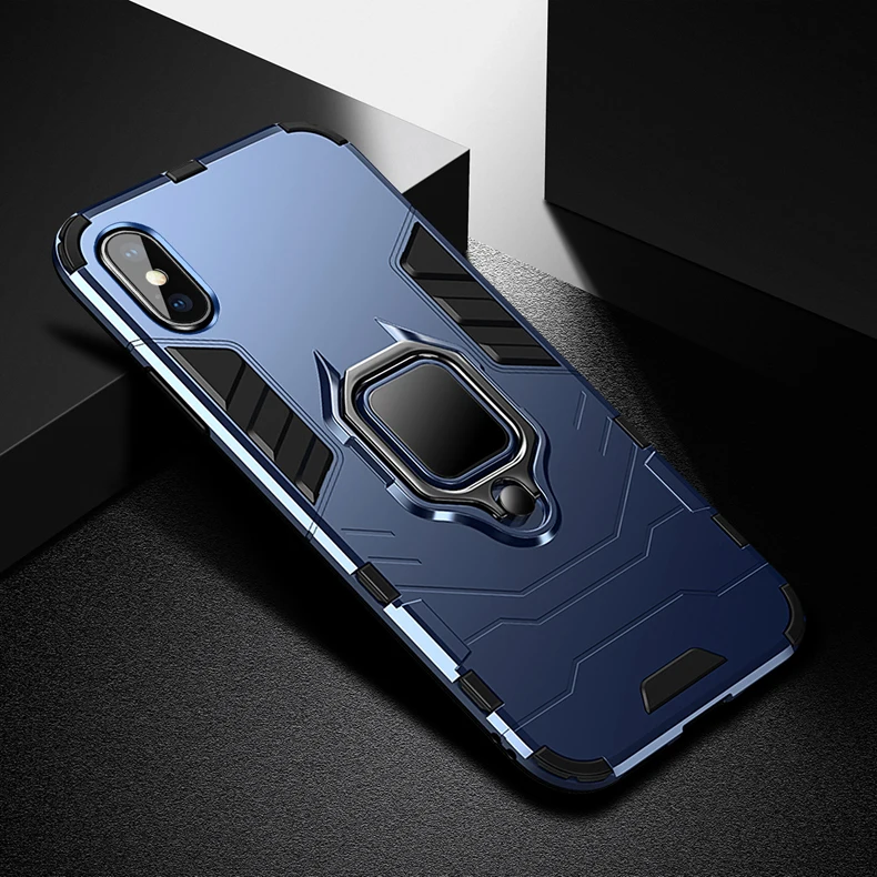 Navy Blue Защитный противоударный чехол для телефона huawei P30 P20 Pro lite mate 30 20 Honor V20 Note 10 9X 8x Max 6X P Smart Y9 чехол с подставкой - Цвет: Navy Blue