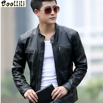 

Boollili 2020 Men Leather Jackets Spring Autumn Imitation Sheepskin Leather Jacket Male Motorcycle Leather Jacket Plus Size 5XL