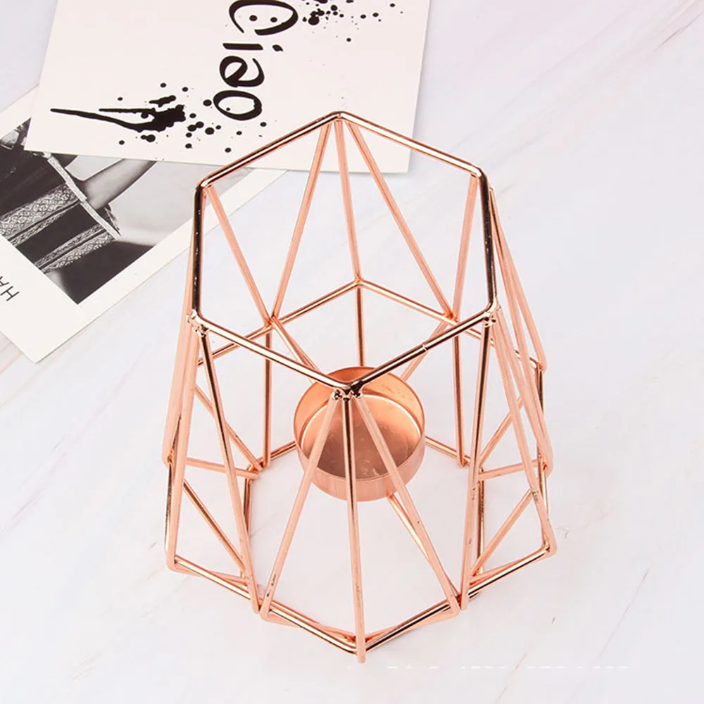 in Nordic light luxury golden candle holder ins wrought iron romantic aroma candle holder simple European ornaments metal