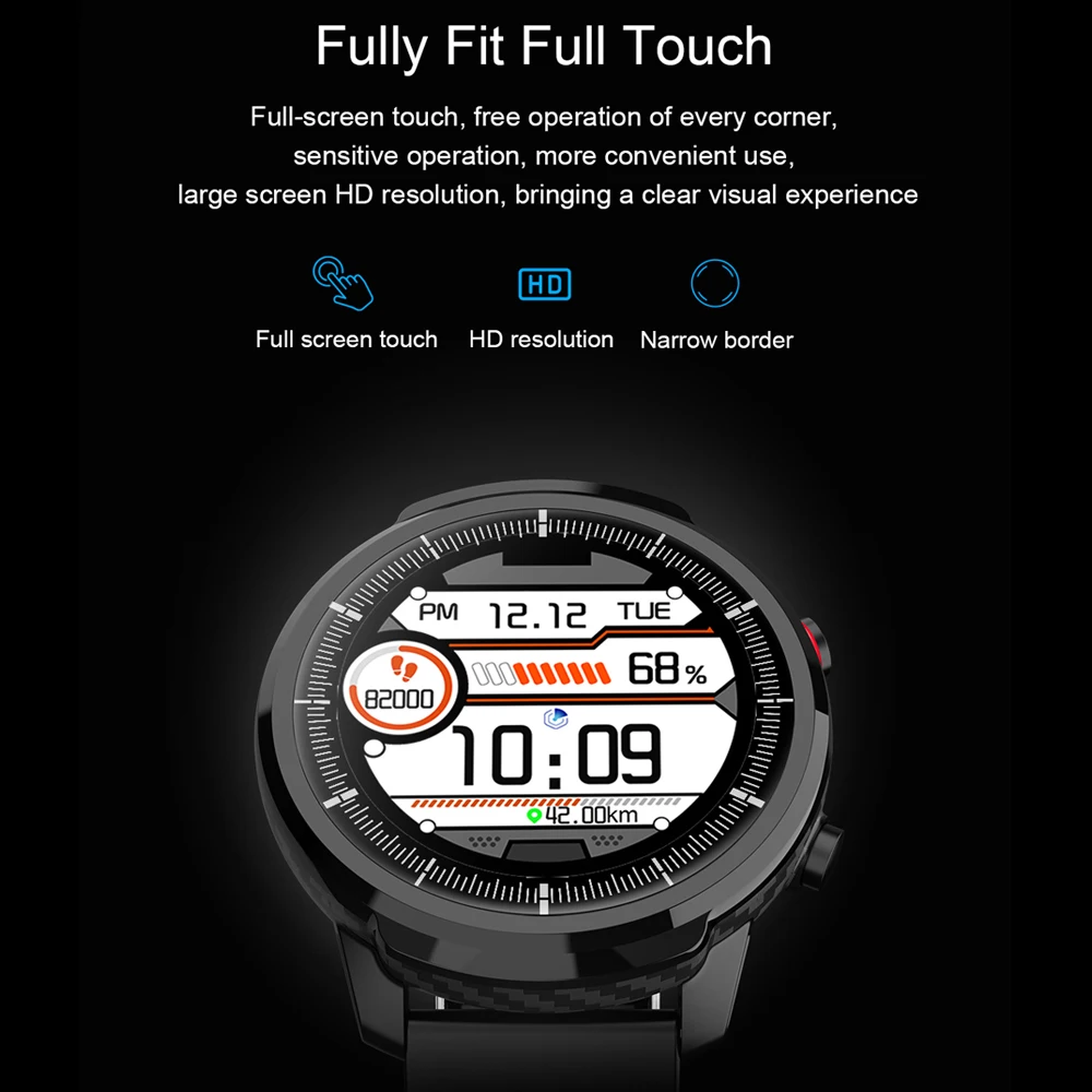 ESEED Smart watch men L5 plus L3 IP68 waterproof full touch screen long standby smartwatch Heart Rate Leather band watch