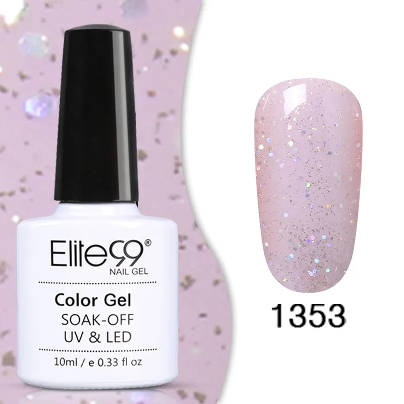 1353 Elite99 Гель-лак Набор UV Vernis Полупостоянный праймер верхнее покрытие 10 мл телесный гель лак для ногтей, маникюр гель лак PolishesNails - Цвет: 1353