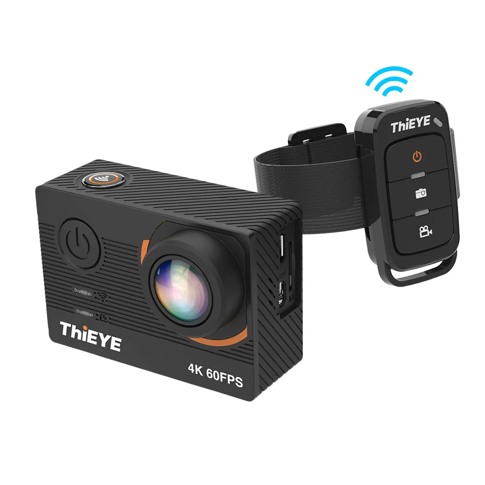 

ThiEYE T5 Pro 4K/60FPS Sports Action Camera WiFi Remote Control Wide Angle Len 20MP with 2" LCD 8X 60M Waterproof Live Streaming