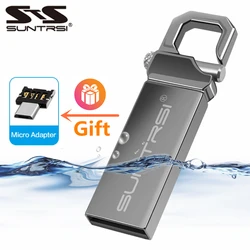 Suntrsi – clé USB 2.0 étanche en métal, support à mémoire de 32gb 64gb 128gb, lecteur Flash, cadeau 