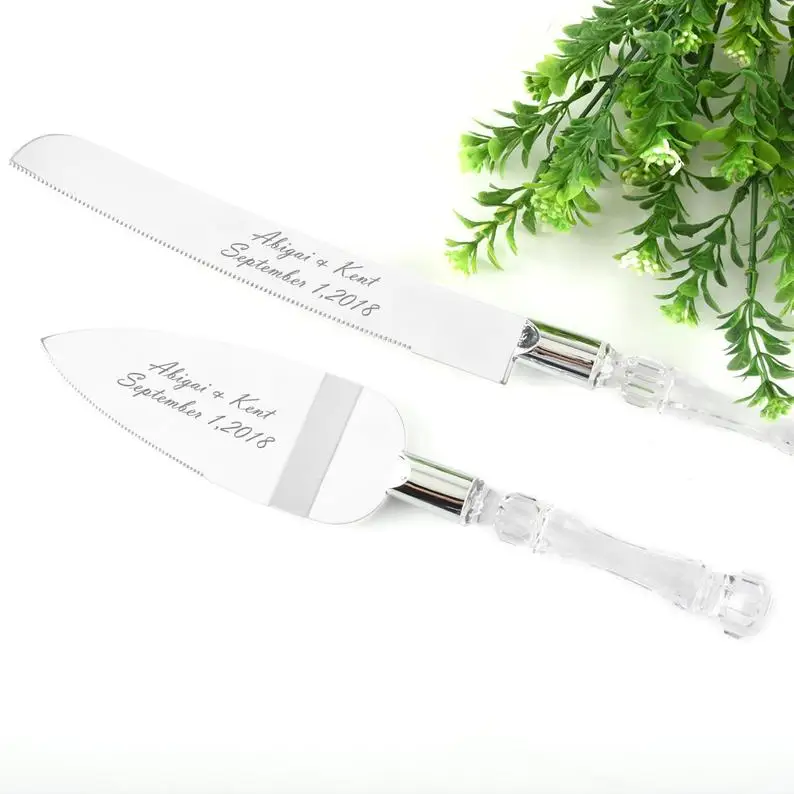 Customizable Wedding Stainless Steel Cake Shovel Set Bread Pizza Knife Dessert Pie Fondant Divider Cutter Customizable Object