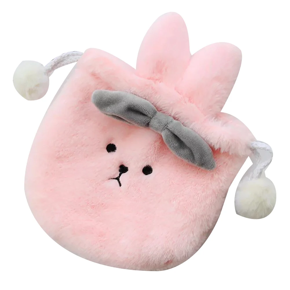 Kawaii Portable Plush Rabbit Box Makeup Cosmetic Bag Drawstring Toiletry Case 998 - Цвет: Синий