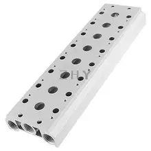 Алюминиевый 8 ряд станций коллектор соленоида воздуха пилотный клапан база