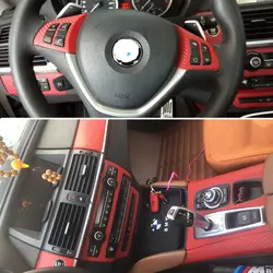Для BMW X5 E70/X6 E71 передняя отделка Управление Панель дверные ручки 3D/5D наклейки из углеродного волокна наклейка для автомобиля аксессуары