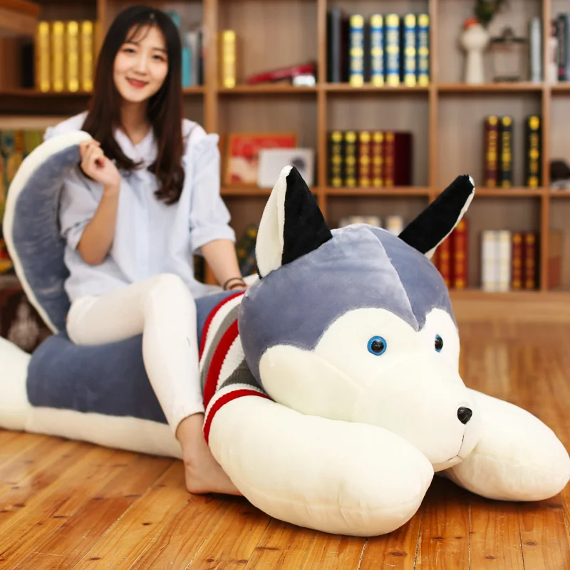 Dorimytrader Jumbo Плюшевые аниме Husky Dog Toy Giant Фаршированные мягкие животные Щенок Подушка