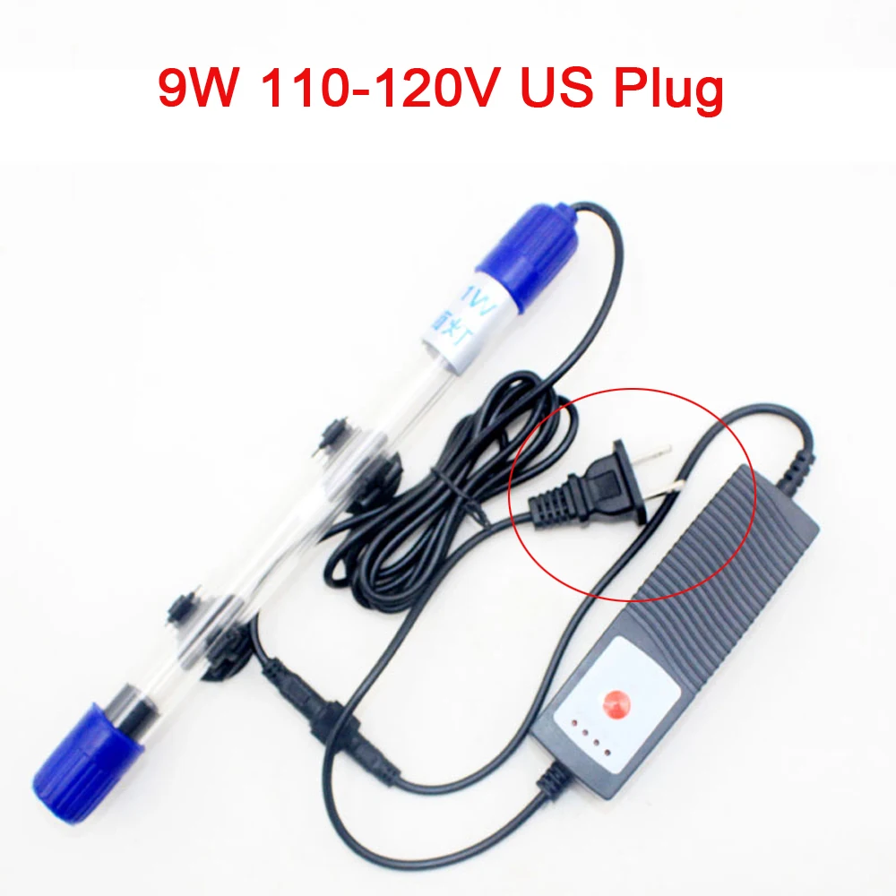 9W 110-120V US plug Аквариум UVC легкий стерилизатор с регулируемый таймер аквариума ультрафиолетовая лампа бактерицид дезинфекция воды обработки освещения - Цвет: 9W 110-120V US plug