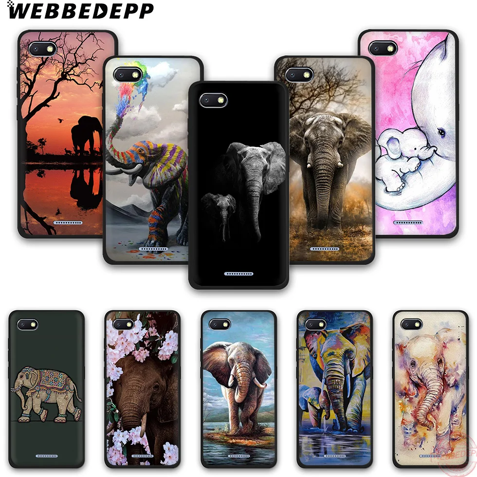 WEBBEDEPP Elephant Fashion Soft Silicone Phone Case for Redmi Note 6Pro 7Pro 4A 4X 5 5A 6A 8A 7 S2 note 8 |