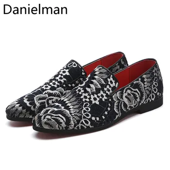 

Danielman Vintage Mens Loafers Casual Comfortable Slip on Leather Driving Shoes Autumn Flat Soft Business Party Shoes Plus Size