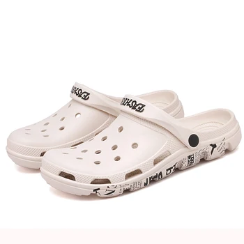 

Men's Garden Clogs EVA Injection Water Shower Shoes Men's Summer Printing Sandals Light Breathable Casual Beach Slippers Crocks
