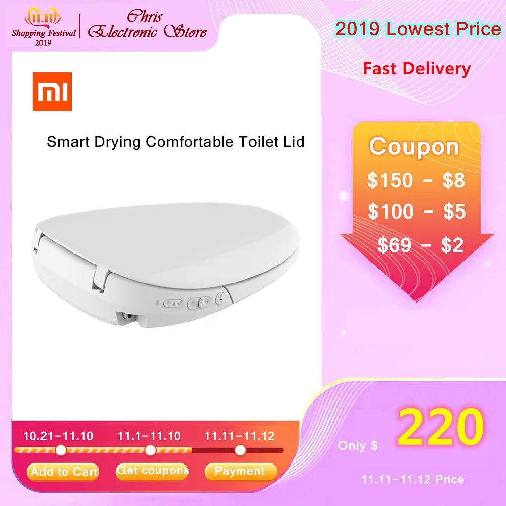 

Xiaomi Youpin LY - ST1808 - 008B Smart Drying Comfortable Toilet Lid Smart Mijia APP Remote Control Toilet Lid Home Accessories